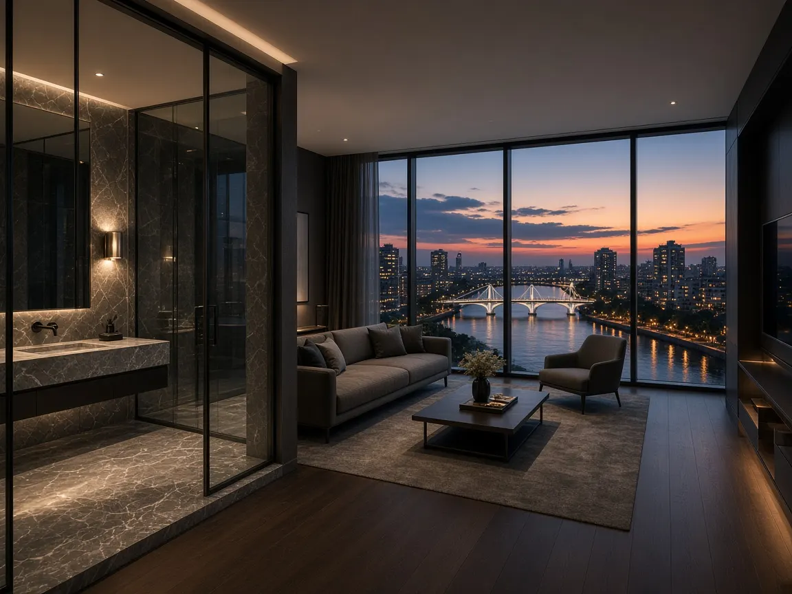 Suite panorámica con vista al dique de Puerto Madero