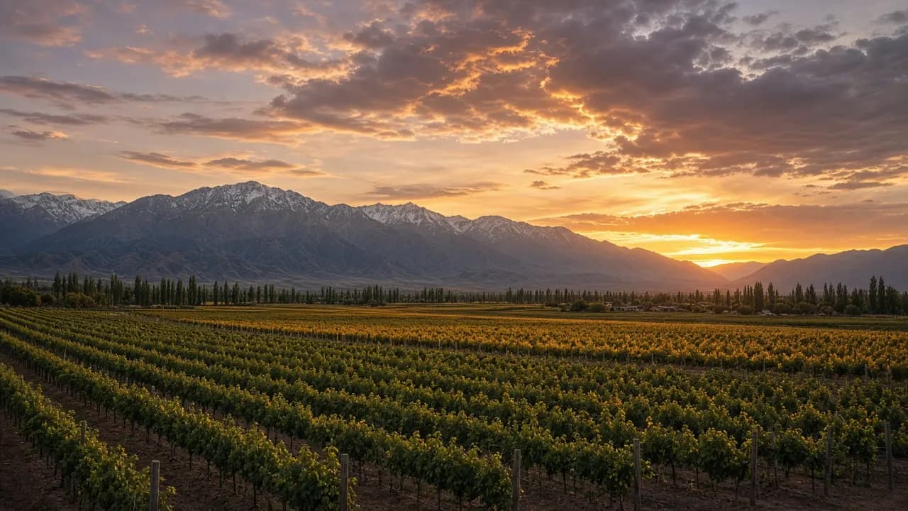 Viñedos del Valle de Uco al atardecer